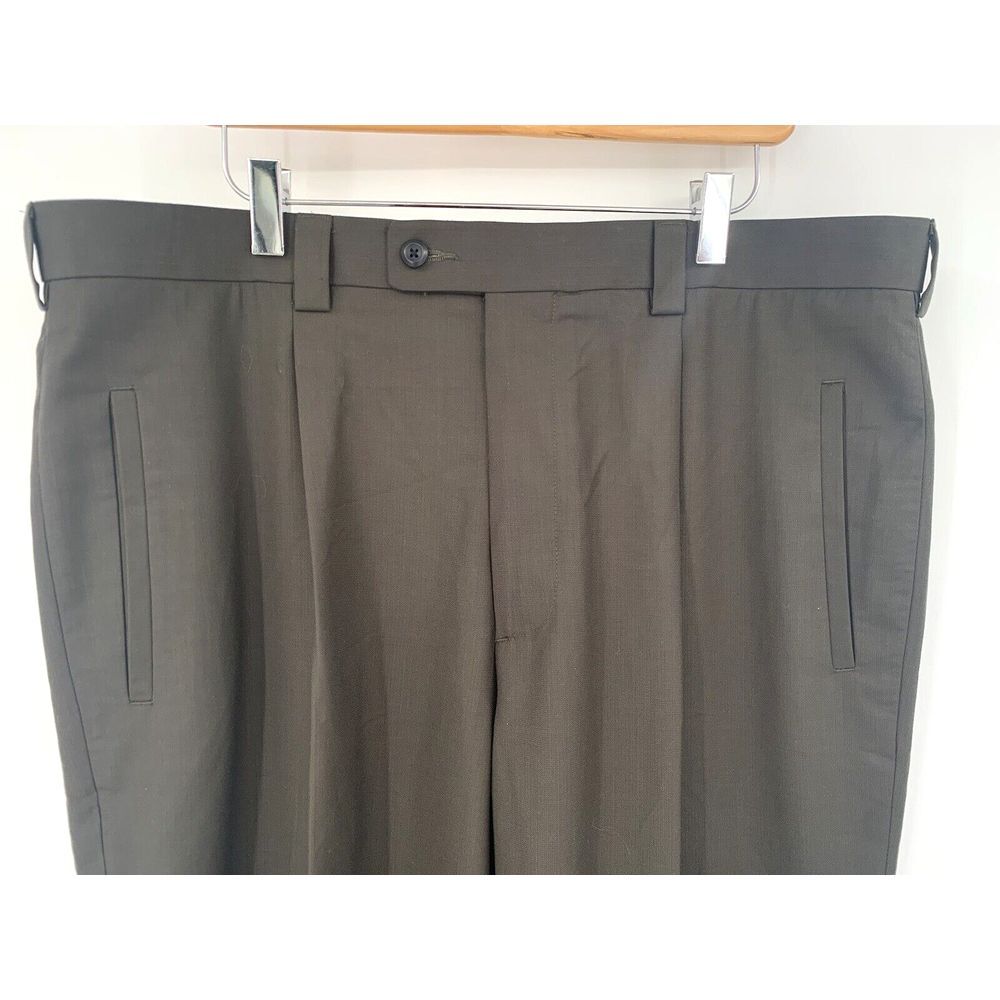Perry Ellis Portfolio Olive Green‎ Pleated w/Leg Hem Mens Dress Pants Size 38/34 - Picture 7 of 9